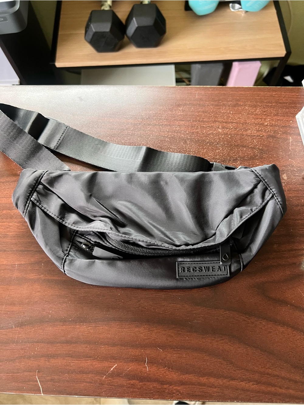Recsweat Womens Black Waist Pack Sling Bag